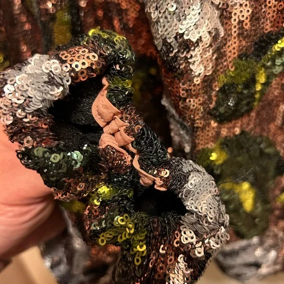 House of Harlow 1960 Lia Top Rose Gold Floral Shirt Sz Small - Picture 8 of 14